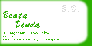 beata dinda business card